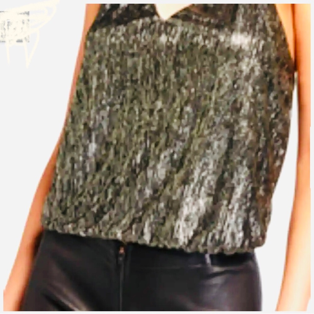 Alice + Olivia Metallic Gold Halter Top NWOT